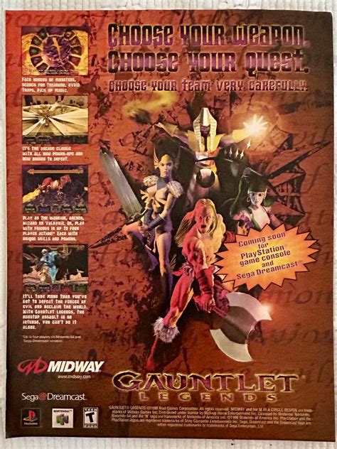 Gauntlet Legends Dreamcast Playstation N64 Original Vintage Advert