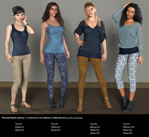 DForce Collection 04 Casual Outfit For Genesis 8 Female S Daz 3D