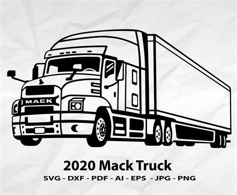 Mack Truck Svg Mack Svg Semi Trailer Svg Tractor Trailer Etsy