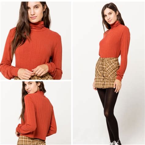 Tilly S Tops Nwot Ivy Main Rust Ribbed Crop Turtleneck Tillys