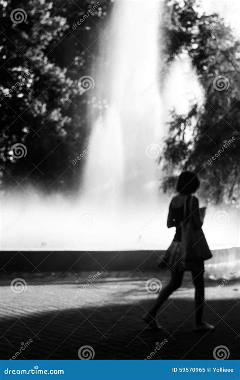 Blurred Figure Of A Woman In Black And White Stock Image Image 59570965