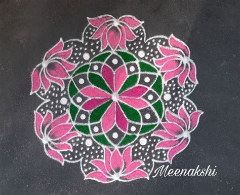 #lotus rangoli #unique lotus rangoli #beautiful lotus kolam | Hand ...