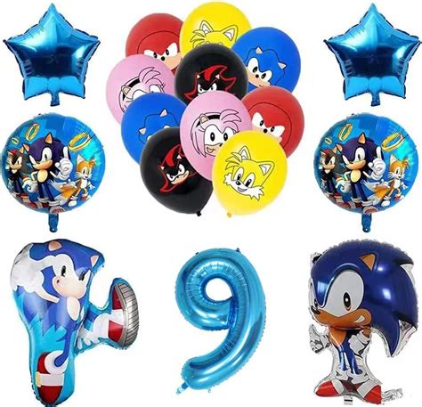 9 Years Old Birthday Party Balloons，decorate The Balloon，birthday Sonic Balloons