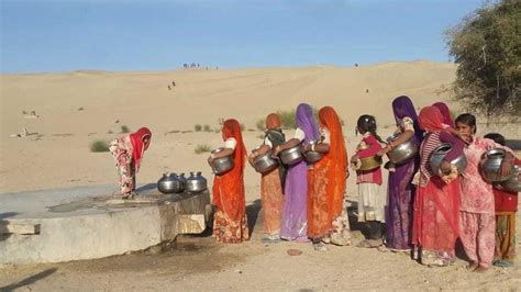 Even In C Women In Barmer Region Walk Km Everyday For Water