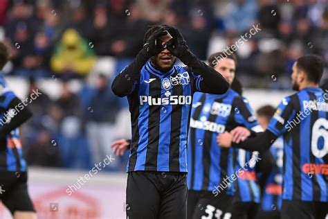 Atalantas Ademola Lookman Celebrates After Scoring Editorial Stock