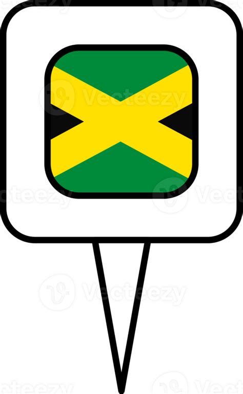 Free Jamaica flag pin place icon. 23521016 PNG with Transparent Background