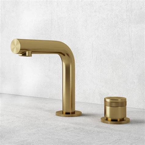 Urban Brushed Gold Deck Mounted Basin Mixer Tap Lusso