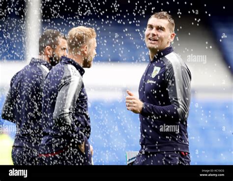 Burnley's Sam Vokes before the Premier League match at Goodison Park ...