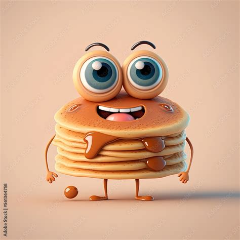 Cute Cartoon Pancake Character (Generative AI) Stock Illustration ...