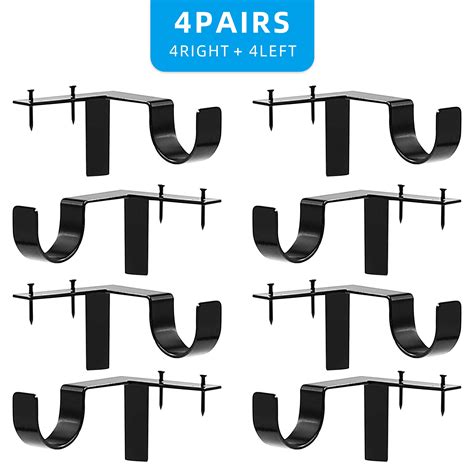 Ltrototea 8Pcs Curtain Rod Holders Into Window Frame Curtain Rod ...