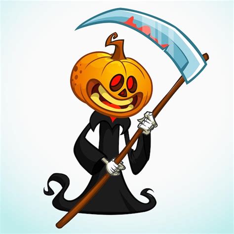 Premium Vector Cute Cartoon Grim Reaper Vector Illustration