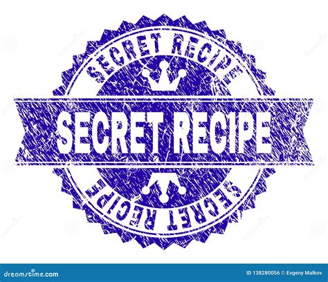 Scratched Textured Secret Recipe Stamp Seal With Ribbon Stock Vector