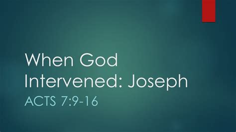 Acts 79 16 When God Intervened Joseph Sunday Pm Service 9124 Youtube