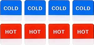 Amazon PATIKIL Self Stick Hot Cold Water Label 4 Pairs 8 Pack Acrylic Square Shape Sticker