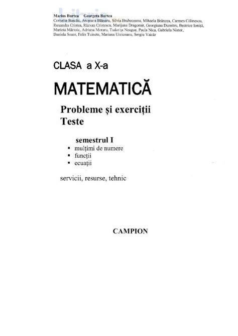 Pdf Matematica Probleme Si Exercitii Teste Clasa Sem