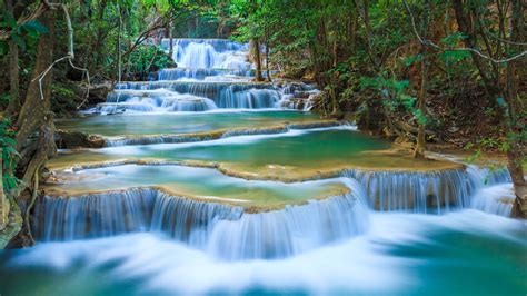 Erawan Waterfall 4k Ultra Fond d écran HD Arrière Plan 3840x2160