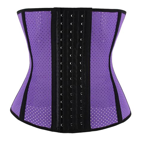 Buy A High Quality Purple 9 Steel Bone Breathable Gym Latex Waist