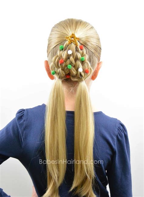 Braided Christmas Tree Hairstyle Babes In Hairland