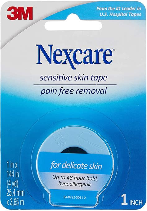 3m Nexcare Sensitive Skin Tape Pain Free Removal 1 Inch X 4 Yd