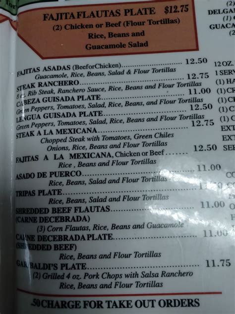 Menu at El Patio Restaurant, Port Lavaca