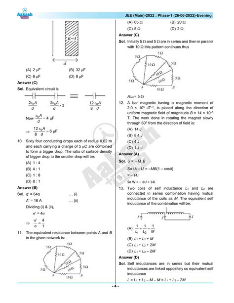 JEE Main 2022 June 26 Shift 2 Physics Question Paper With Solutions