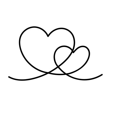 Two Heart Drawings With Ribbons