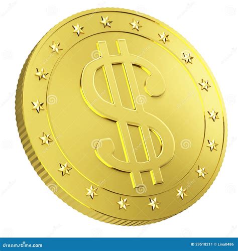 Gold coin with dollar sign stock illustration. Illustration of objects ...