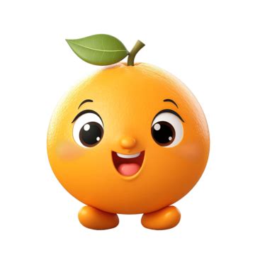 Cute Happy Orange Character Ai Generated Orange Fruit Tropical Png