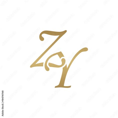 Initial Letter Zy Overlapping Elegant Monogram Logo Luxury Golden