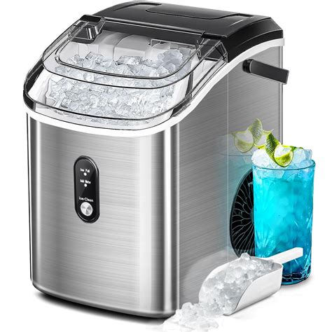 AGLUCKY Nugget Ice Maker Countertop, Portable Pebble Ice Maker Machine ...