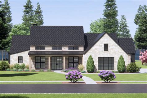 One-level Mountain Modern Plan with 12'-Deep Back Porch - 818055JSS ...