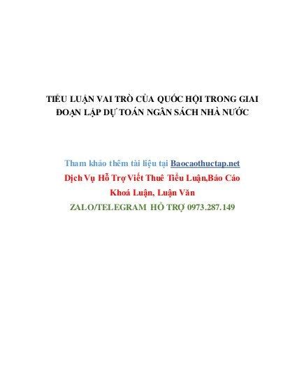 Ti U Lu N Vai Tr C A Qu C H I Trong Giai O N L P D To N Ng N S Ch