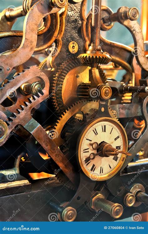 Old Mechanism Of A Big Tower Clock Stock Photo Image Of Flow