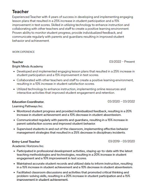 2+ Teacher Resume Examples [with Guidance]