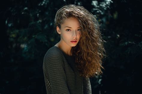 Long Hair Face Portrait Ivan Proskurin Blonde Curly Hair Lisa