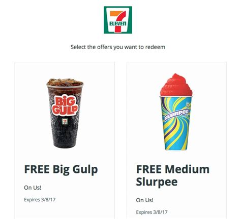 Free Big Gulp And Medium Slurpee At 7 Eleven