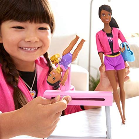 Barbie Gymnastics Dolls & Playset with Brunette Coach Barbie Doll ...