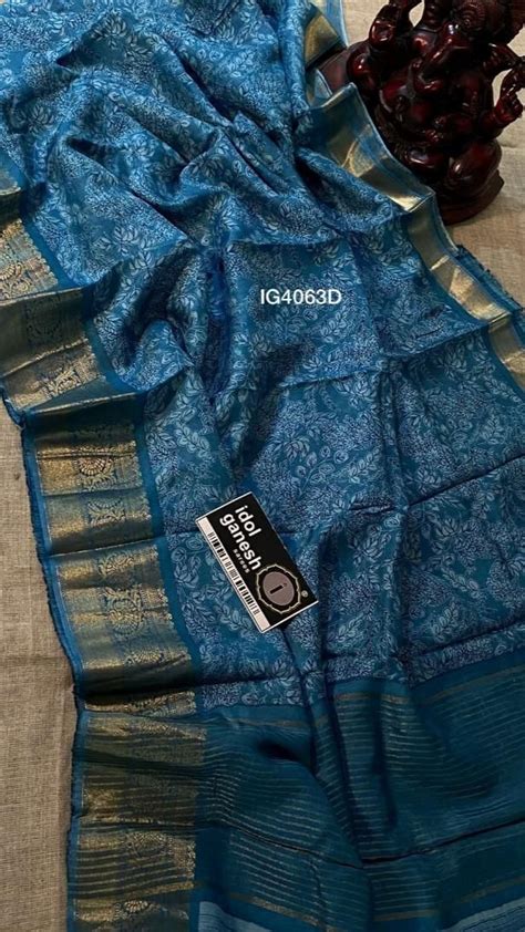 Pure Munga Silk Pattu Kanchi Weaving Border Along With Beautiful Print