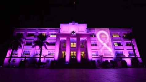 Palacio de Gobierno ilumina de rosa para concientizar sobre prevención