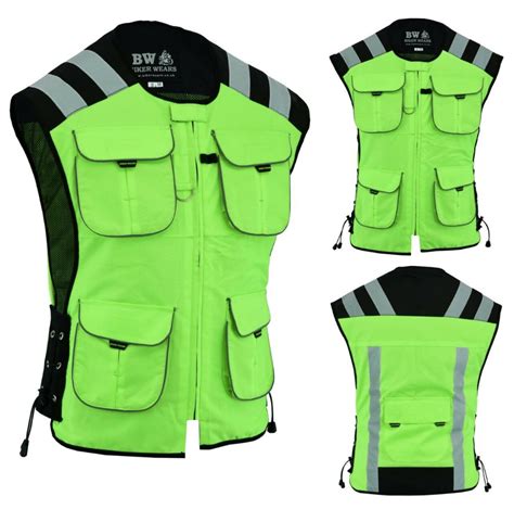 Motorcycle Cycle Security Water Resistant Hi Viz Vest Waistcoat New Ebay Motorcycle Vest