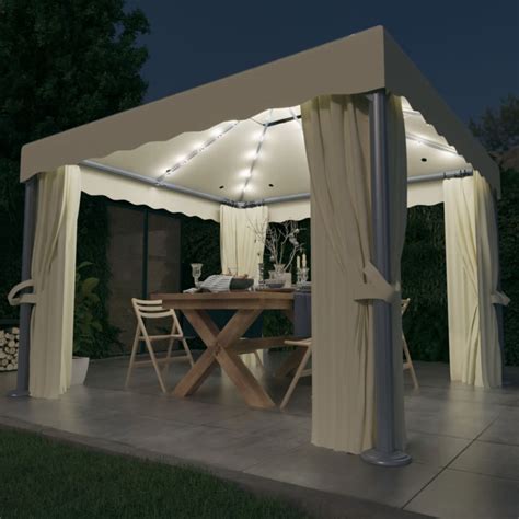 Maison Exclusive Gazebo Con Tende E Stringa Di Luci Led X M Bianco