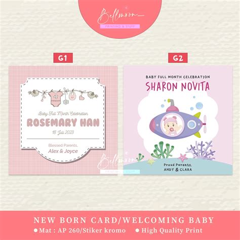 Jual Kartu Stiker Ucapan Welcoming Baby Girl New Born Full Month