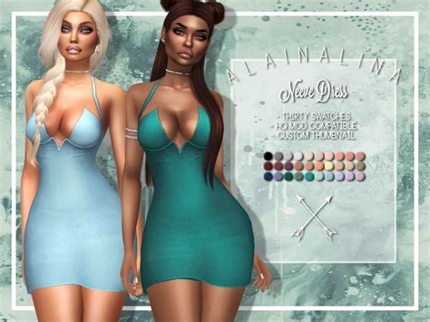 Alainalina Neeve Dress Sims 4 Custom Content Bodycon Mini Dress Hq Texture Fashion Cc For Ts4