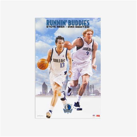 Dirk Nowitzki + Steve Nash Vintage Poster