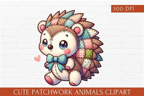 Cute Patchwork Animals Clipart, Patchwork png