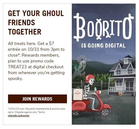 [Chipotle] 2023 Boorito Deal: $7 entree on Oct. 31 from 3pm-close ...