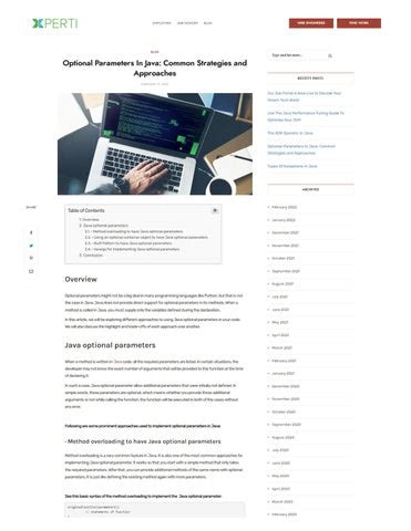 Optional Parameters In Java Common Strategies And Approaches By Hasan