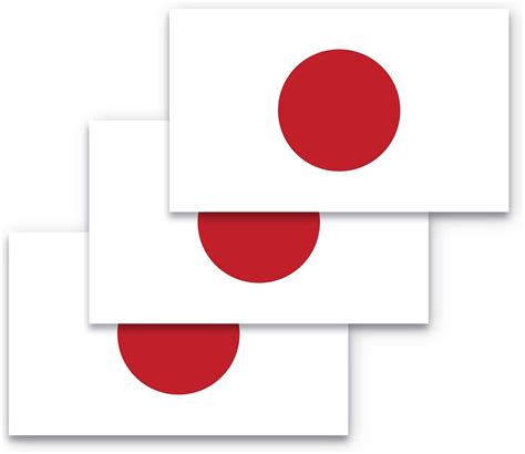 Two Pack Japanese Flag Sticker Self Adhesive Vinyl Japanese