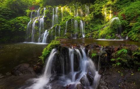 Wallpaper River Waterfall Bali Indonesia Cascade Bali Indonesia