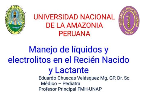 Manejo De Liquidos Y Electrolitos En El Rn Y Lacta Ricky Walter Cubas